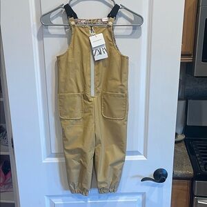 Zara kids Beige Rain/Snow Overalls with Pockets